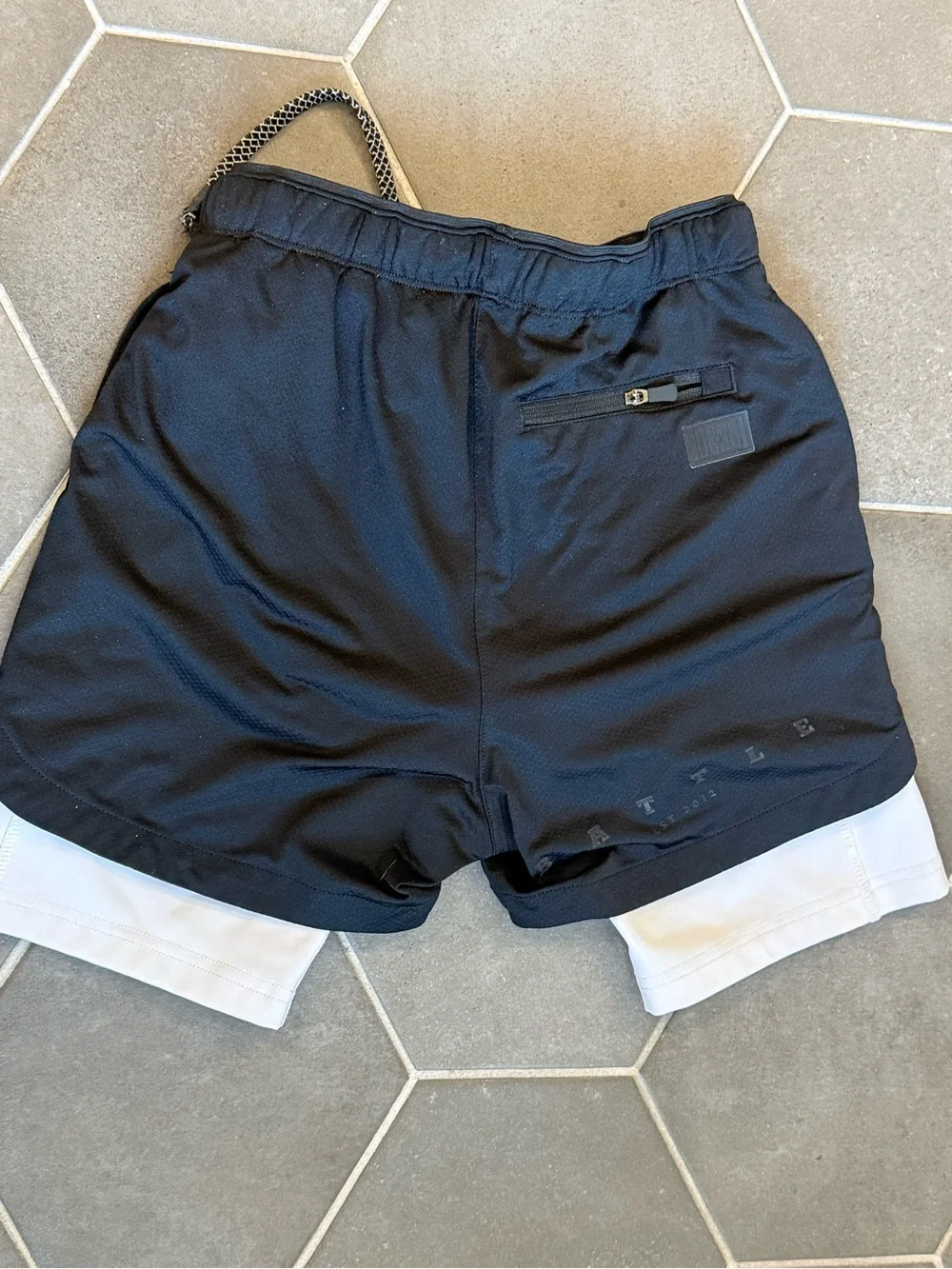 Boys Battle white/Black Athletic 2-in-1 Running Shorts